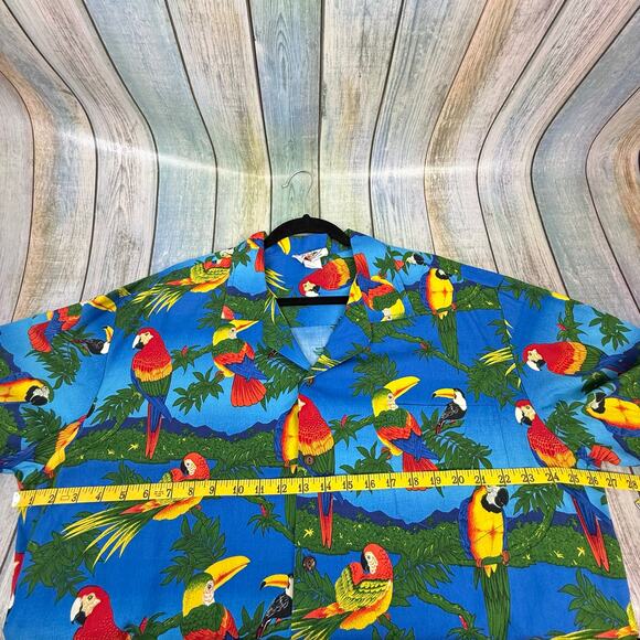 Pacific Legend Hawaiian Shirt 2XL Parrots Tropical Beach Party Luau Tucan Bird - Picture 5 of 8